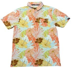 Hooey Cowboy Golf Laguna Floral Multicolor Floral Men's Large Polo Shirt